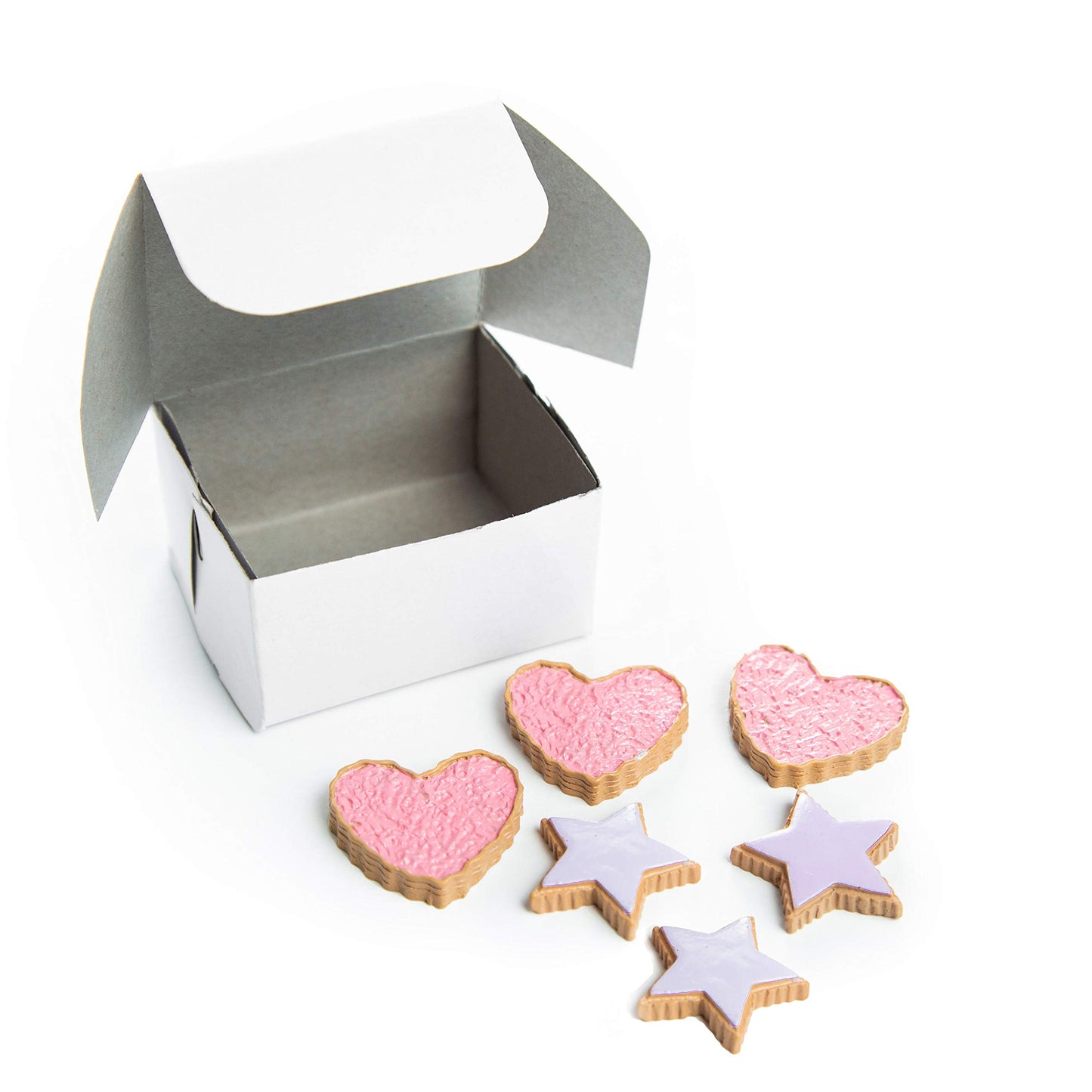 THE QUEEN'S TREASURES 18 Inch Doll Food and Accessories, Bakery Collection 6 Piece Hearts and Stars Shaped Frosted Sugar Cookies, Compatible