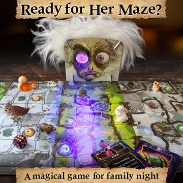 Enchanted Maze - A Light Up Board Game for Families | Ages 5+, 1-6 Players | Cooperative, Competitive and Solo Play Options | with “Secret” LED Light