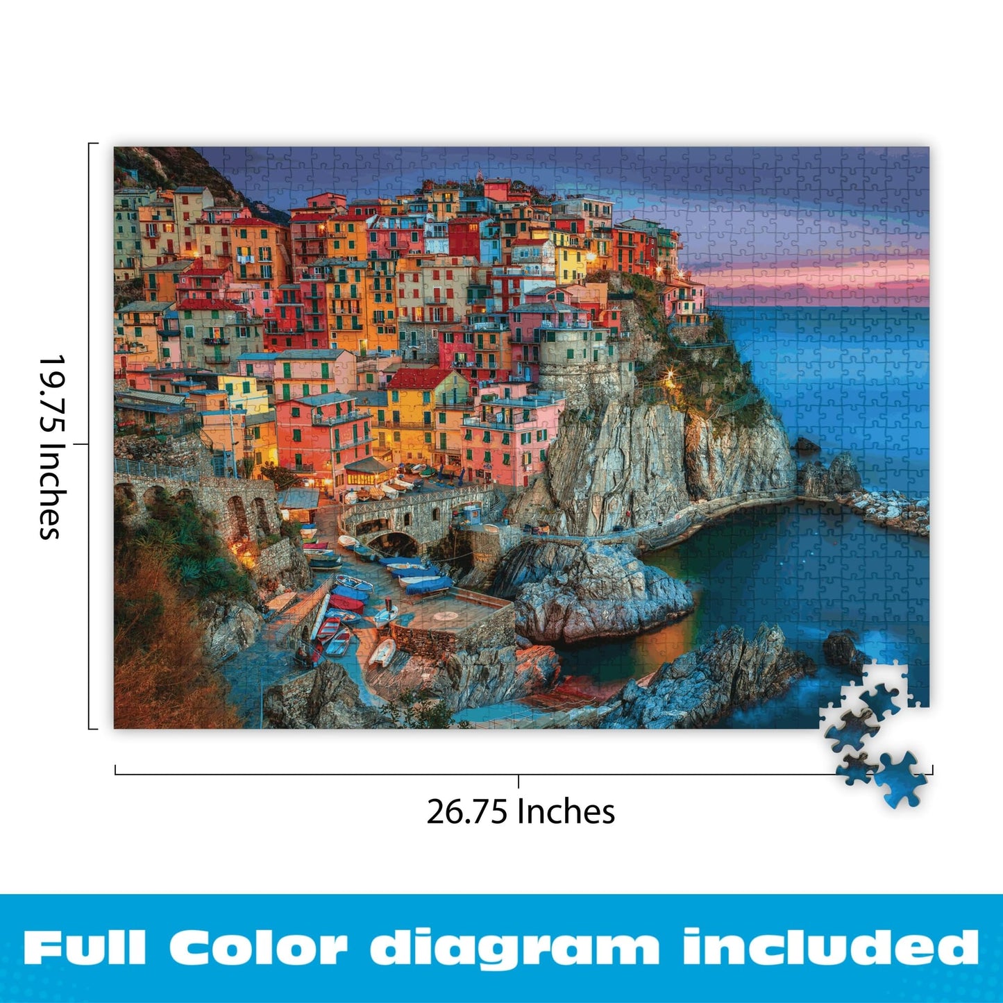 Buffalo Games - Cinque Terre Italy Coastal - 1000 Piece Puzzle for Adults