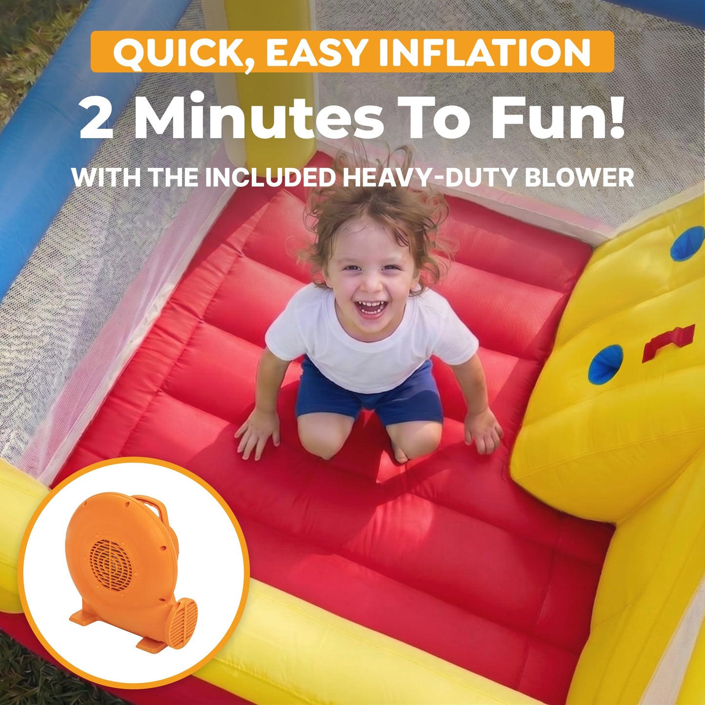 H2OGO! Slidetastic Kids Inflatable Bounce House with Slide & Blower