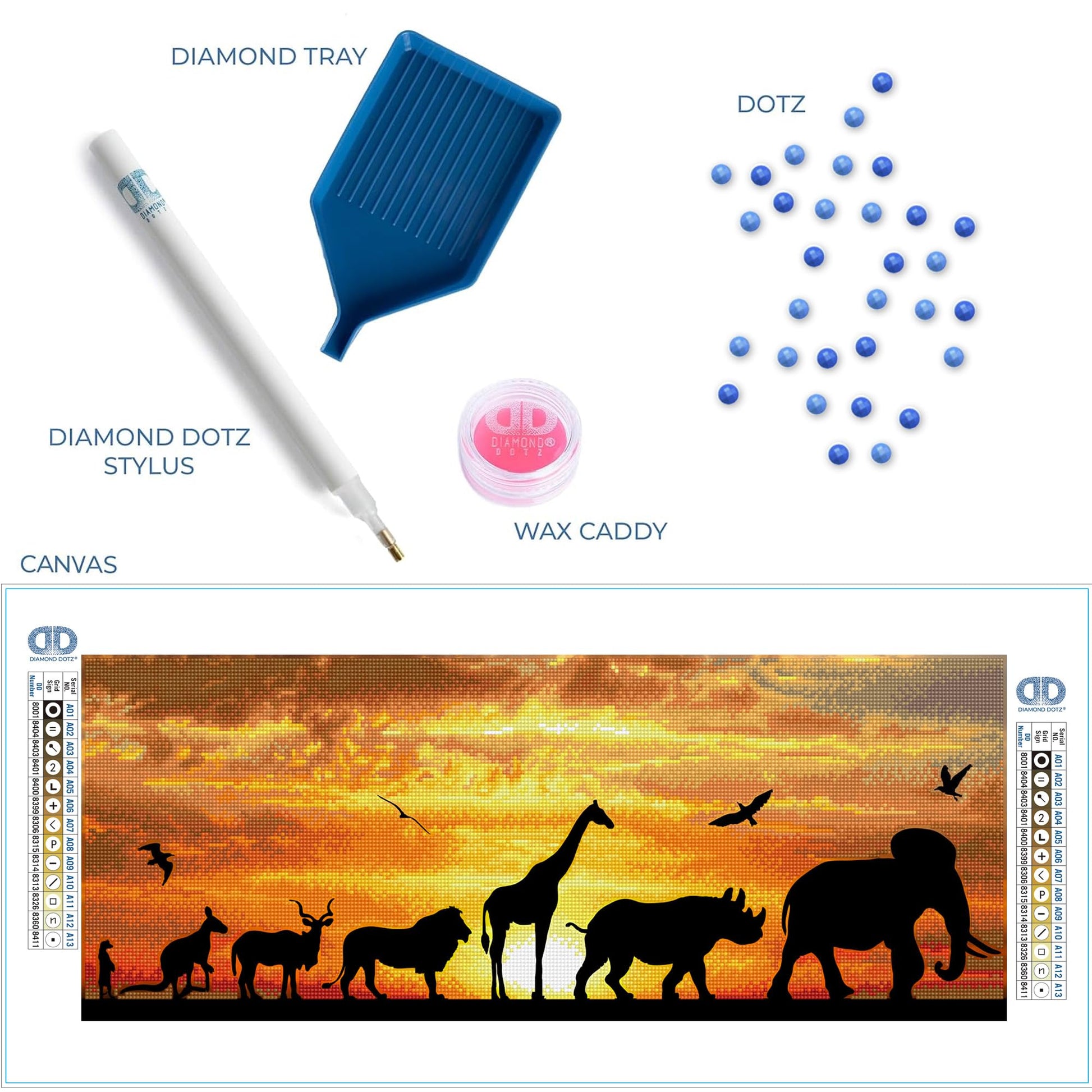 DIAMOND DOTZ African Sky Diamond Painting Kits for Adults - Diamond Art Kits a Relaxing Creative Craft Kit with Dotz Gems 28x8