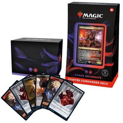 Magic: The Gathering Starter Commander Deck - Chaos Incarnate (Black-Red) | Ready-to-Play Deck for Beginners and Fans | Ages 13+ | Collectible Card