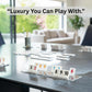 Luxe & Legend (White Cover) Rummy Tile Game Set - Engraved Bright White Tiles, Acrylic Lucite Racks & Storage Box with Premium Gift Box, Modern Luxury