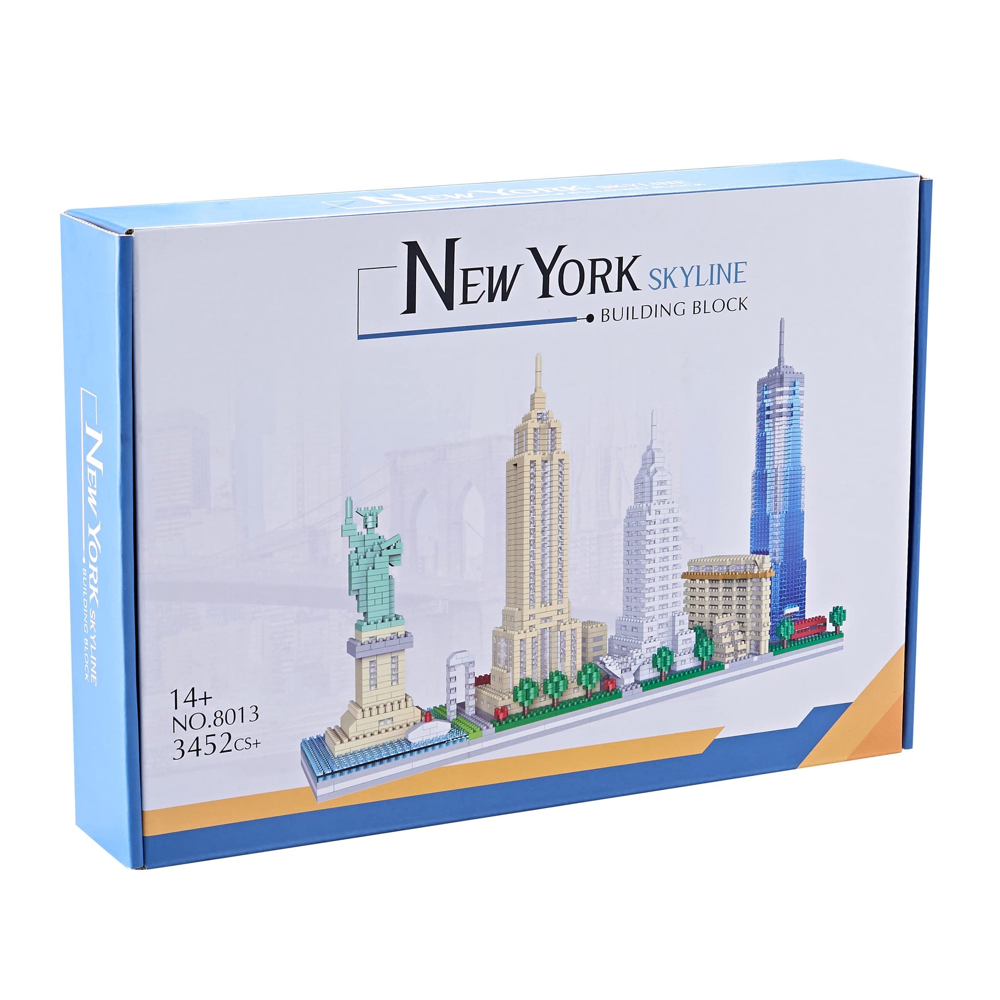 New York Skyline Micro Building Set for Adults, Architecture Model Kit Collectible Display with Statue of Liberty & Empire State Building, Gift