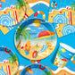 Beach Party Decorations Set Includes Plates, Napkins, Cups and Tablecloth for Beach Themed Party Decorations, Serve 24
