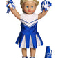 American Fashion World Blue Cheerleading Outfit for 18-Inch Dolls | Accessories Included | Premium Quality & Trendy Design