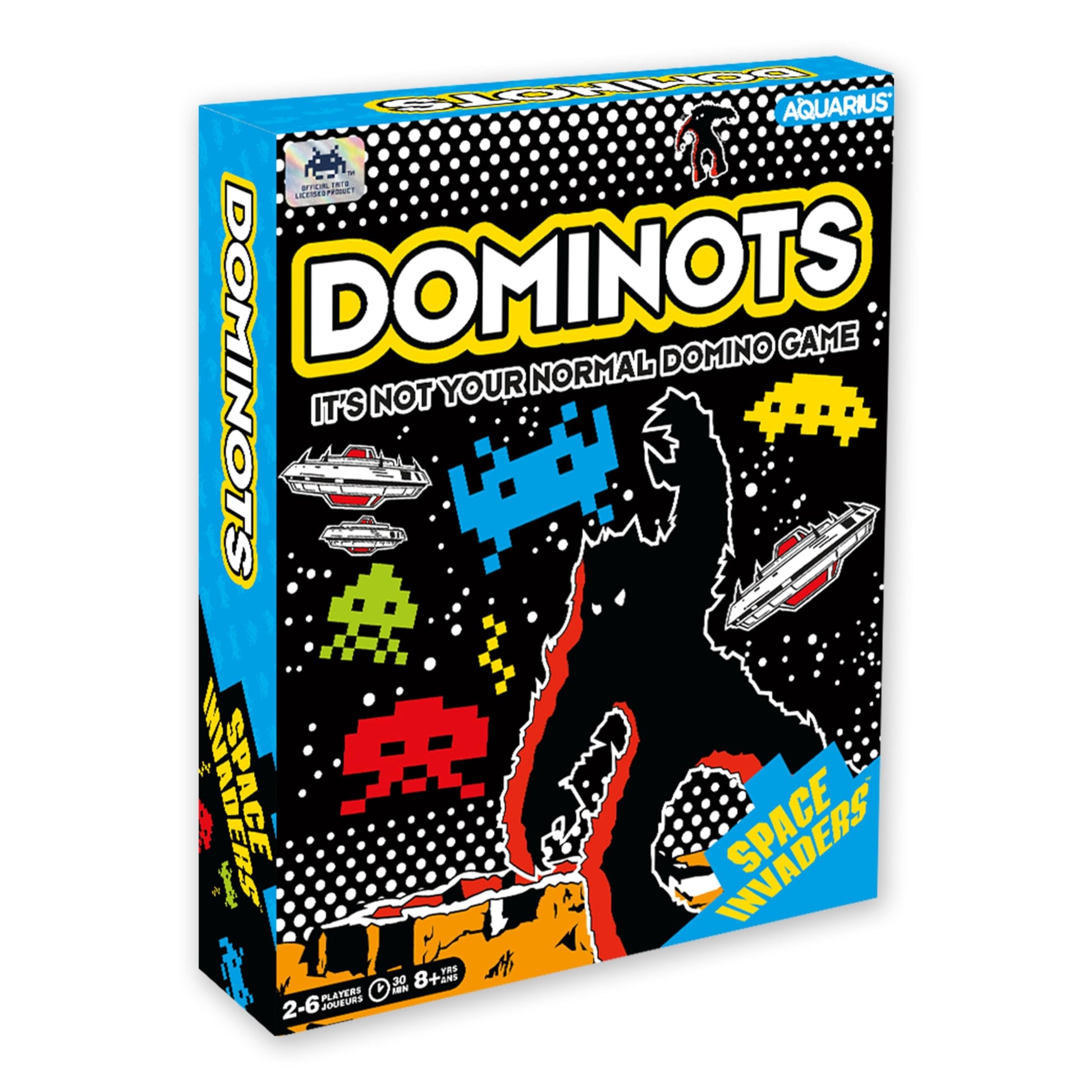 AQUARIUS Space Invaders Dominots Tile Game - Space Invader Themed Tile Game - Family Fun for Kids & Adults - Officially Licensed Space Invaders
