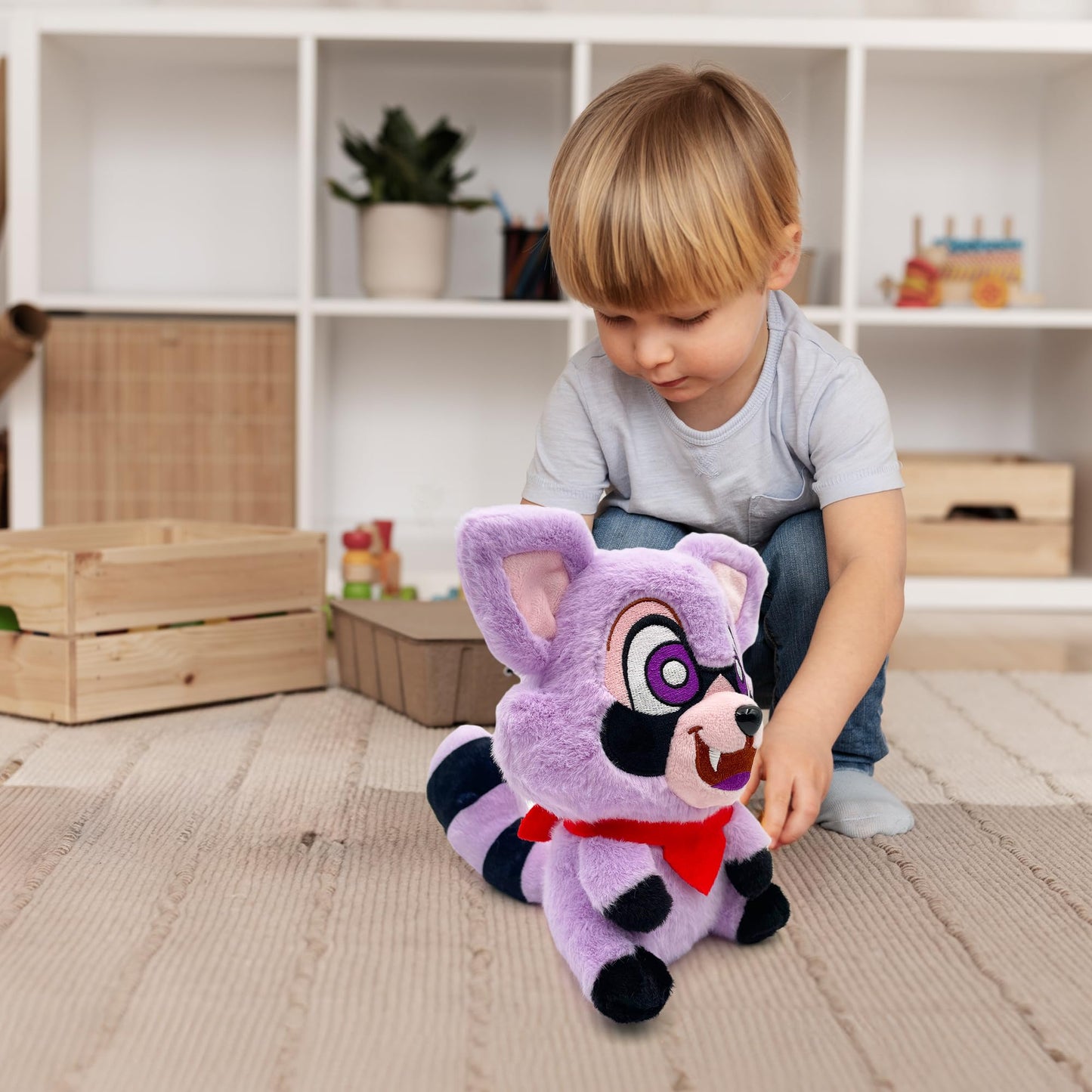 Adenzai Indigo Park Plush Toys - Rumbley the Raccoon | Rambly the Raccoon Plush, Rambly Plush Indigo Park, Stuffed Raccoon, Raccoon Pillow, Rocket