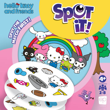 Spot It! Hello Kitty & Friends, A Think Fast Quick Reflex & Perception Game, Featuring Hello Kitty, My Melody, Kuromi, Cinnamoroll & More, Ages 4+