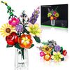 IKIDSUN Flowers Bouquet Building Sets, Artificial Flower Plants for Botanical Collection and Decorative Home, for Girls Women Adults Ages 6+, Birthday