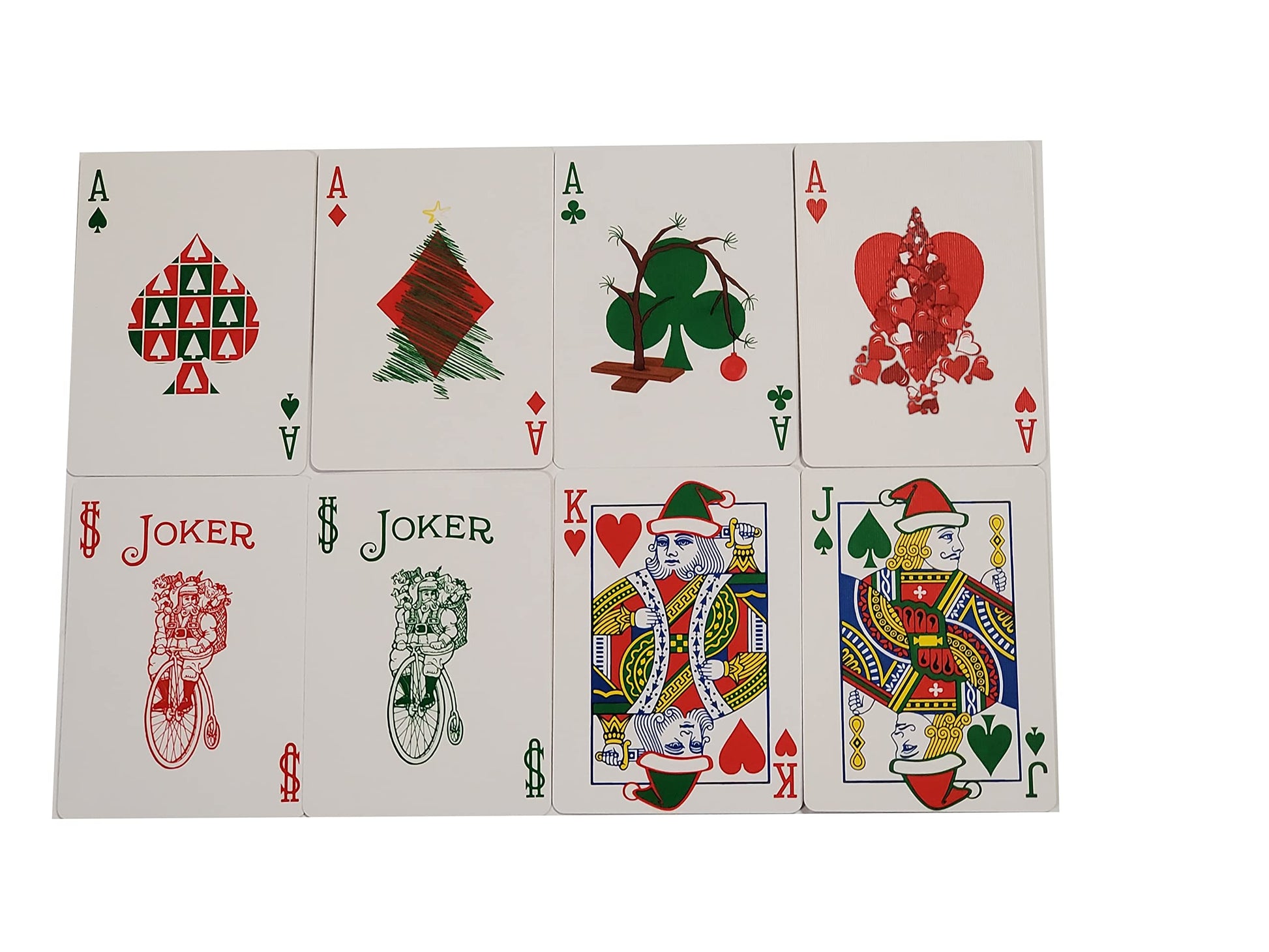 Bicycle Red Back Green Santa Playing Cards