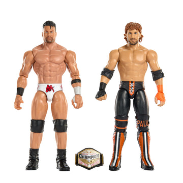 Mattel WWE Main Event Showdown Action Figures 2-Pack with Accessory, Series #24 LA Knight vs Logan Paul Collectible Set, 6-inch