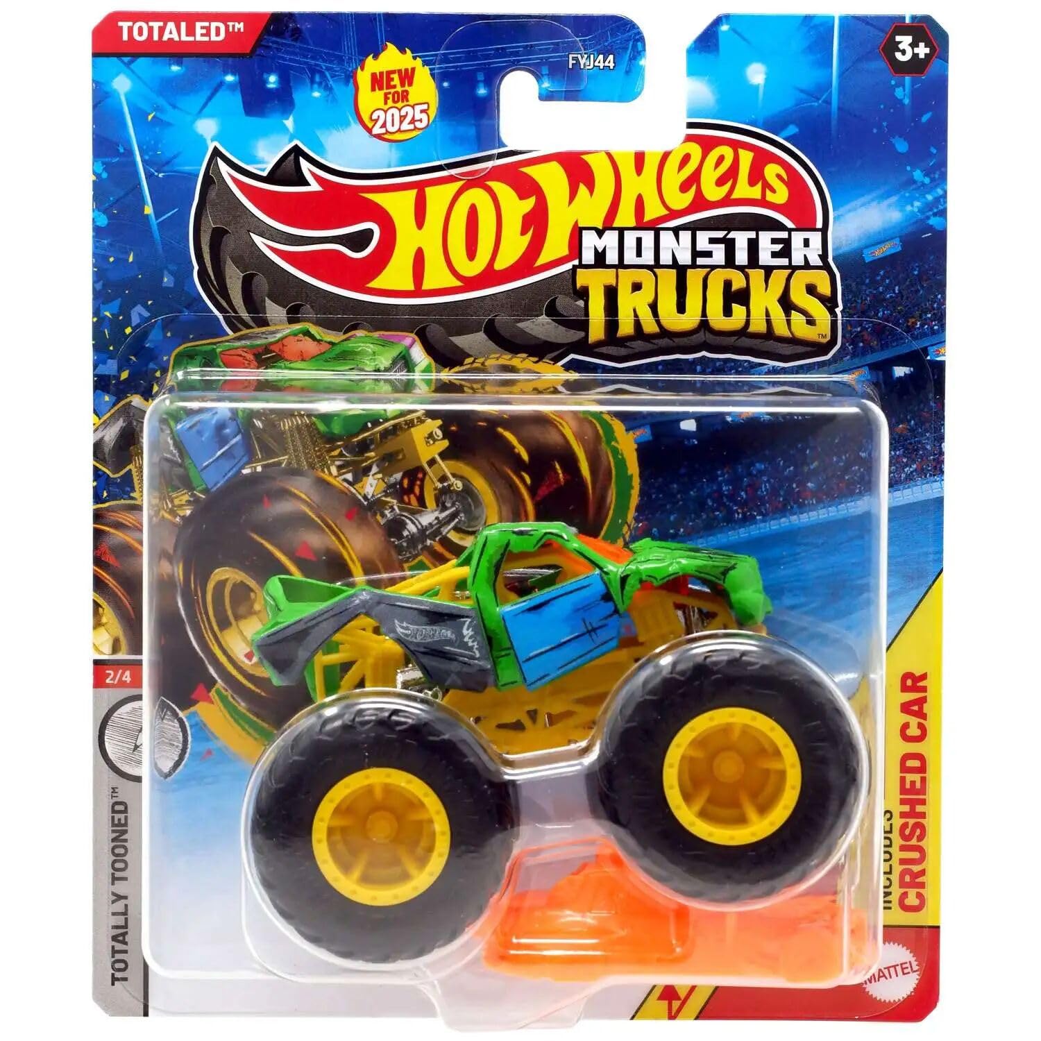 Hot Wheels Monster Trucks Totaled, Totally Tooned 2/4 Includes Crushed Car