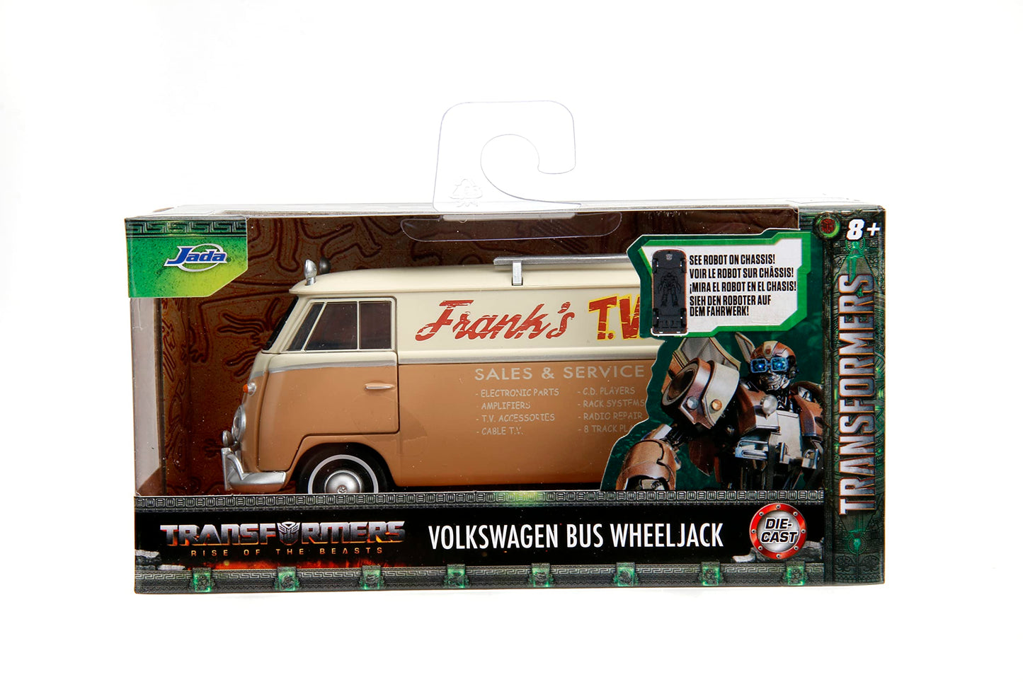 Jada Transformers Rise of The Beast 1:32 Volkswagen Bus Wheeljack w/Robot On Chassis Die-Cast Car, Toys for Kids and Adults