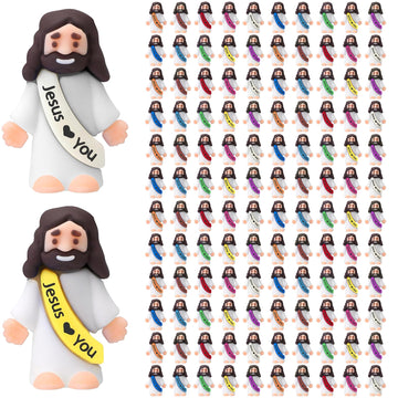 120Pcs Little Jesus Figures, 120pcs Action Figures Little Jesus Figurines in Bulk, Jesus Love You Figures, Religious Gifts for Christians Women Mom