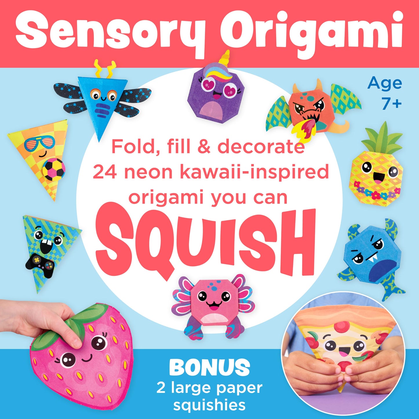 Creativity for Kids Origami Squishies Kit | Summer Activities & Road Trip Fun | Fold, Decorate & Squish 24 Bright Paper Creations | DIY Arts & Crafts