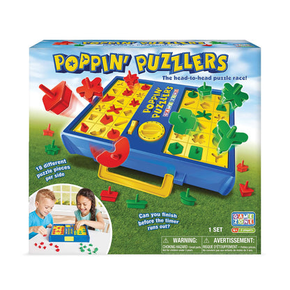 Game Zone Poppin' Puzzlers - Interactive Puzzle Game for 2 Players Ages 4+ - Helps Develop Problem-Solving Skills and Fine Motor Skills - Perfect