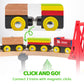 60PCS Wooden Train Set - Toy Magnetic Trains with Wooden Track Set for Kids Ages 3-8, Construction Crane Railway Set, Perfect Easter Birthday Gift