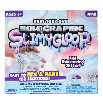 Slimygloop Make Your Own Holographic DIY Slime Kit by Horizon Group USA, Mix & Create Super Stretchy, Squishy, Gooey, Putty, Sparkly Slime- Glitter