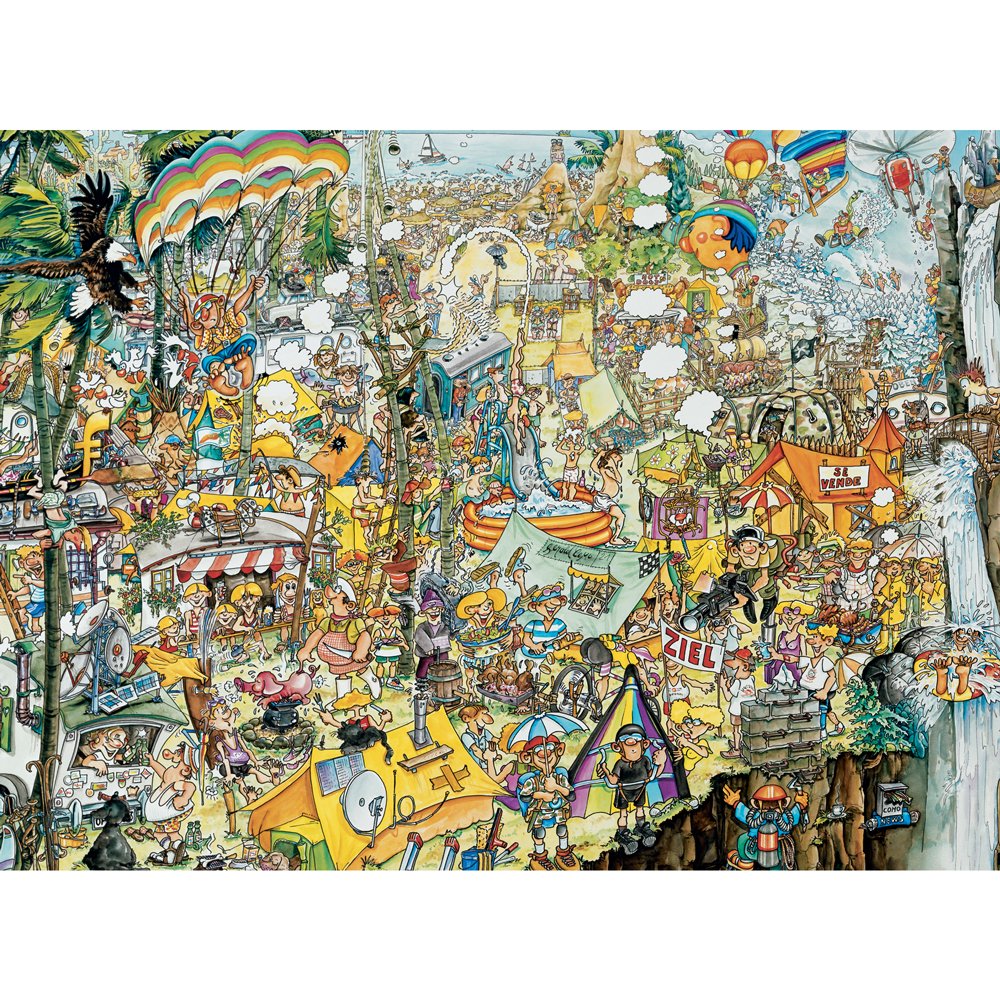 Bits and Pieces - 1000 Piece Jigsaw Puzzle for Adults - Crazy BBQ - Festival Scene Jigsaw Puzzle by Artist Gerold Como, Completed Puzzle Size: 20" x