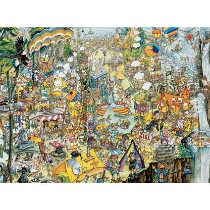 Bits and Pieces - 1000 Piece Jigsaw Puzzle for Adults - Crazy BBQ - Festival Scene Jigsaw Puzzle by Artist Gerold Como, Completed Puzzle Size: 20" x