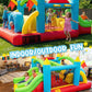 13-in-1 Bounce House Obstacle Course for Kids with Dual Slides, 550W Blower