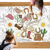 xo, Fetti Western Coloring Tablecloth | Western Party, Cowboy Birthday, Kids Activity, Disposable, Arts and Crafts, Rodeo Decor, Cowgirl