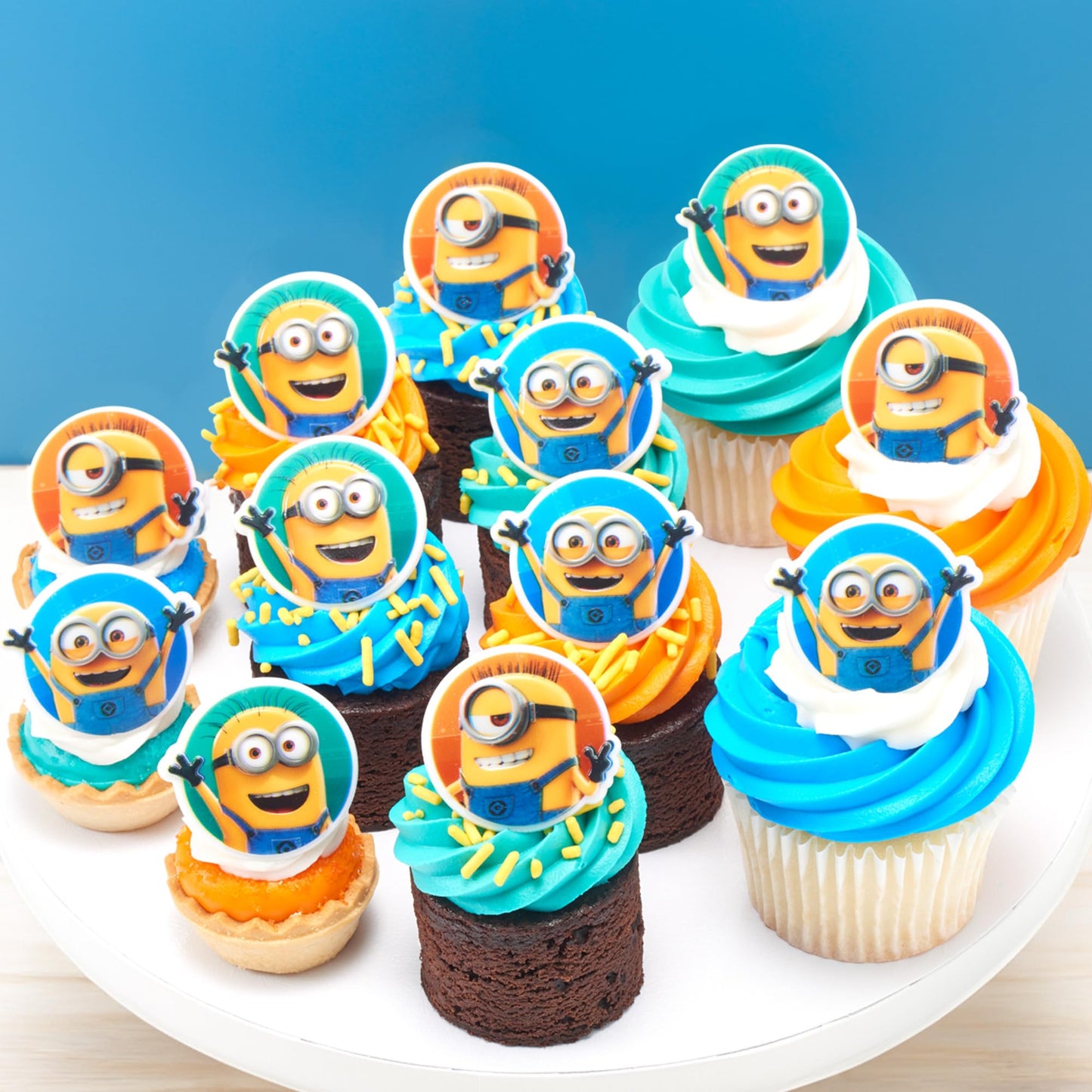 DecoPac Minions Cupcake Rings, 24 Despicable Me™ Cupcake Decorations, Phil, Carl and Bob - 24 Pack