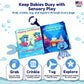 Soft Crinkle Cloth Book for Babies 0-18 Months - High Contrast Sensory Story Book with Teether, Mirror & Textures, Newborn Tummy Time Toy, Baby Shower