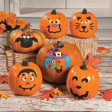 Small Pumpkin Faces Craft Kit - Enough for 12 Pumpkins - Crafts for Kids and Fun Home Activities