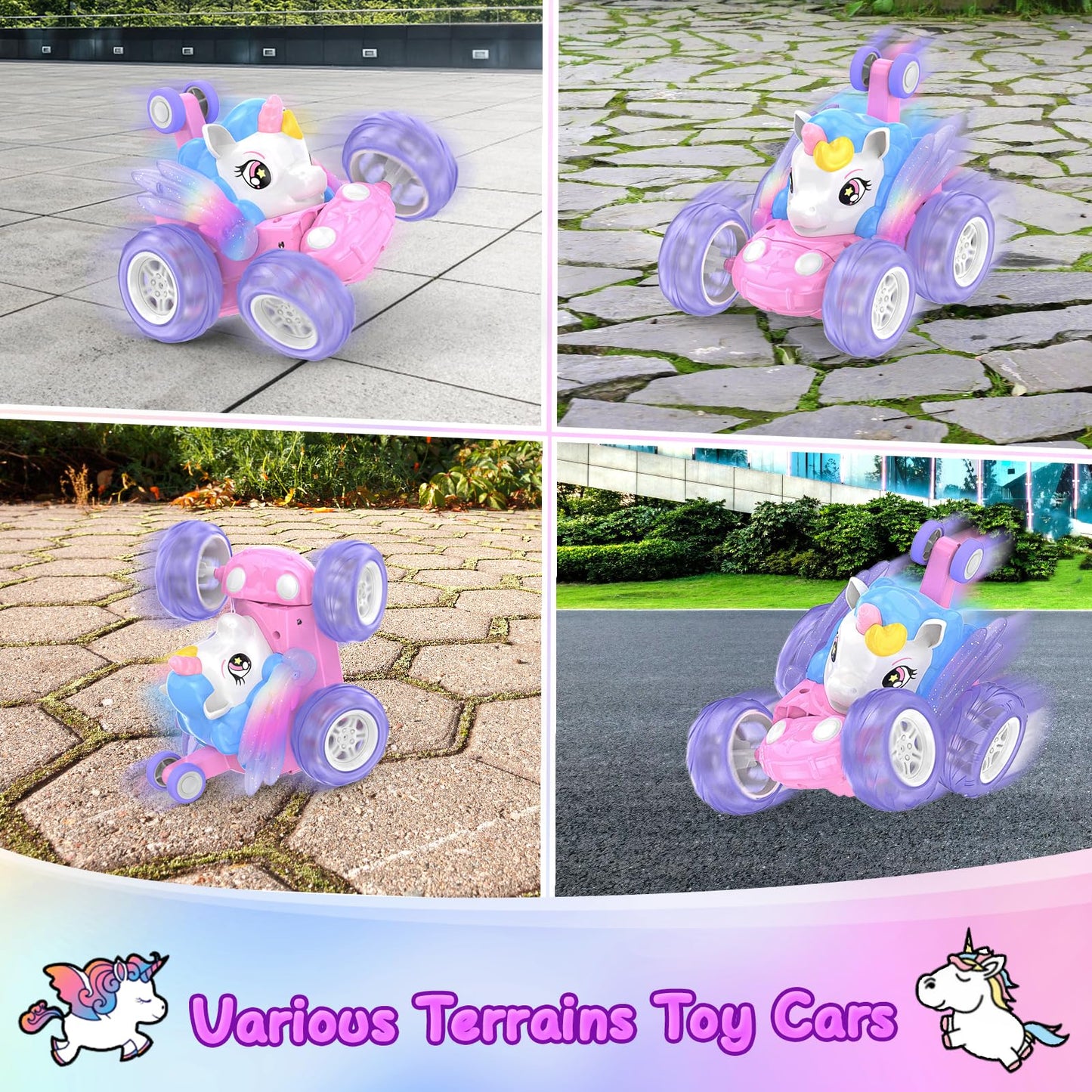 Unicorn Remote Control Car for Girls 3 4 5 6 7 8 Years Old, Birthday Gift