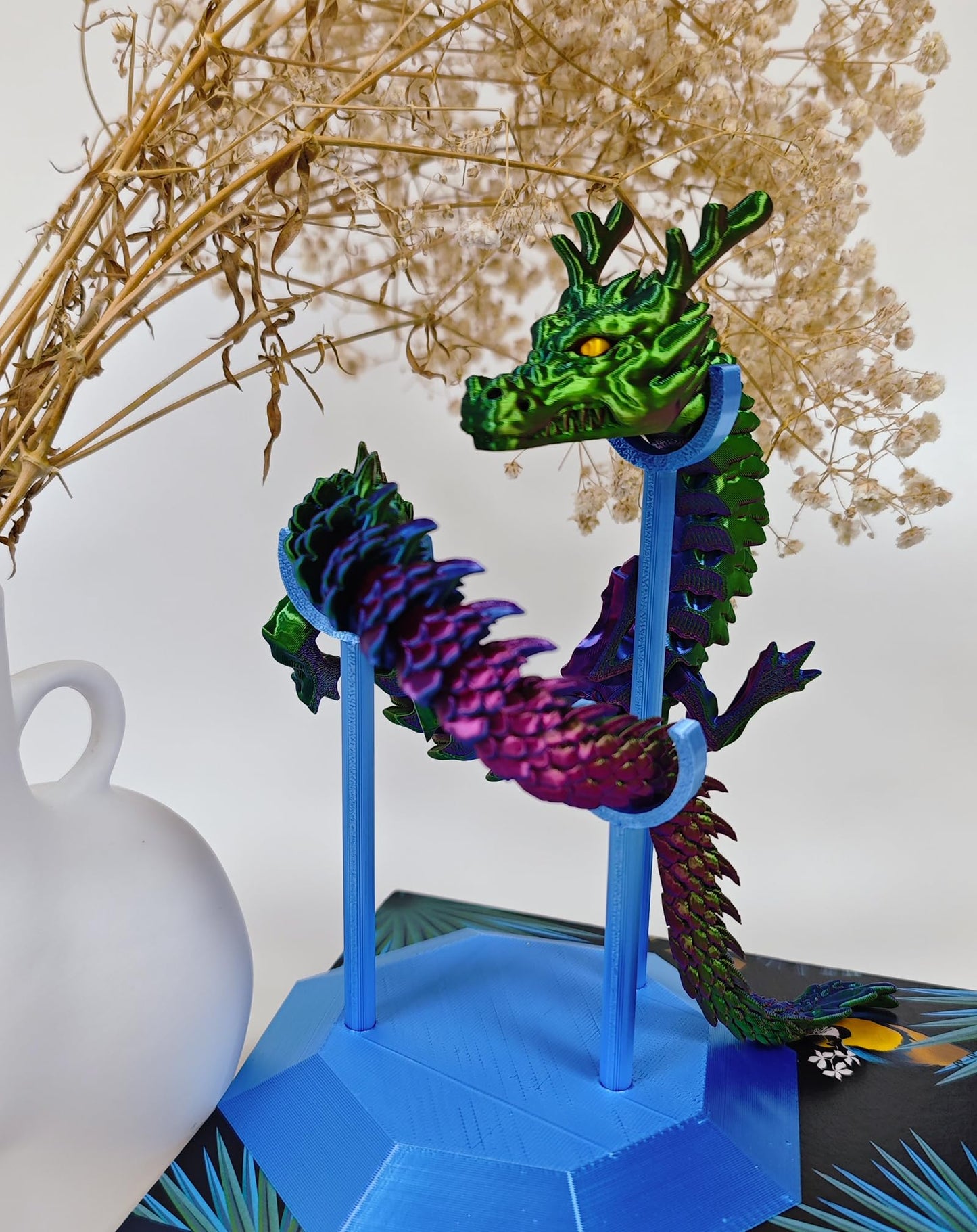 Whattiho 3D Printed Dragon, Articulated Dragon Fidget Toy Posable Flexible Toys for Car Decoration and Ornament Figures