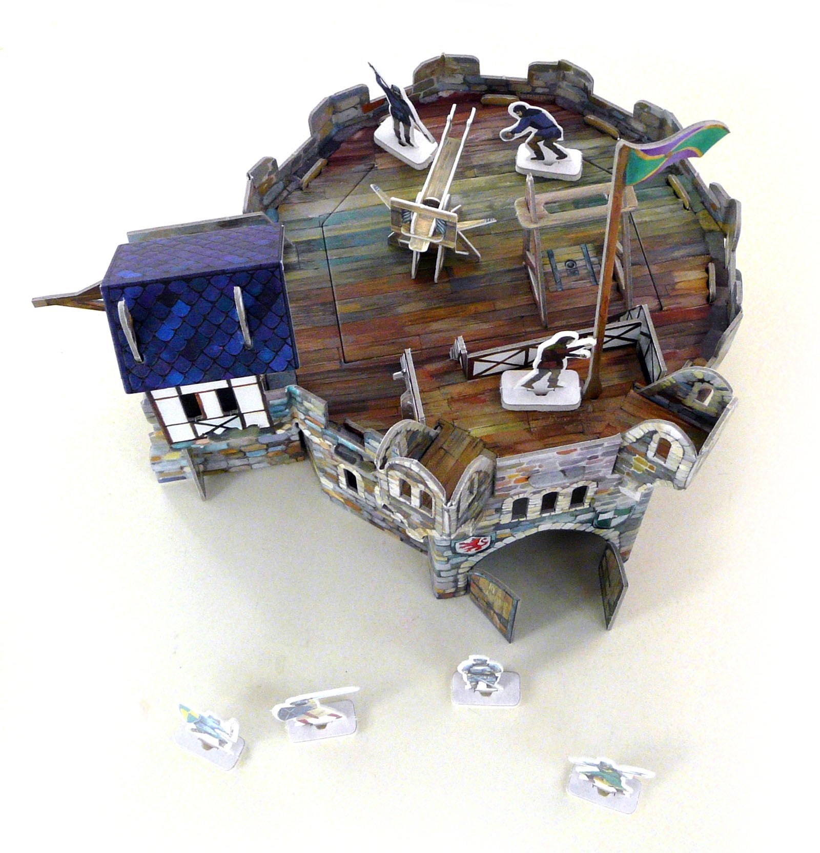 Clever Paper Round Tower with Figures