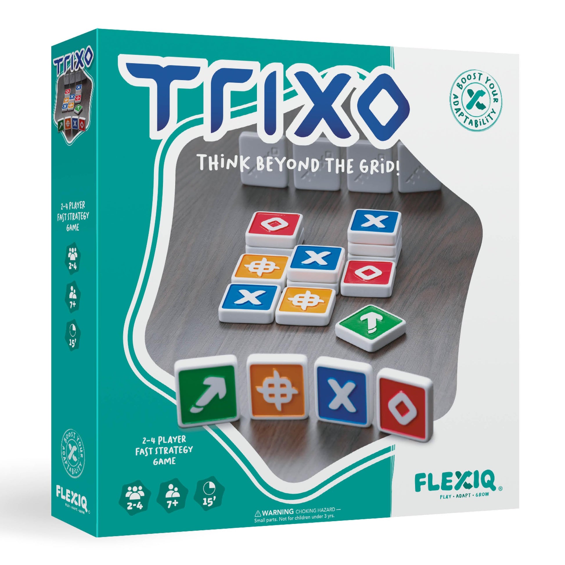 Trixo - Fast-Paced Tile Stacking Strategy Game by FlexiQ, Brain Teasers for Kids 7+, Board Games for Family Night