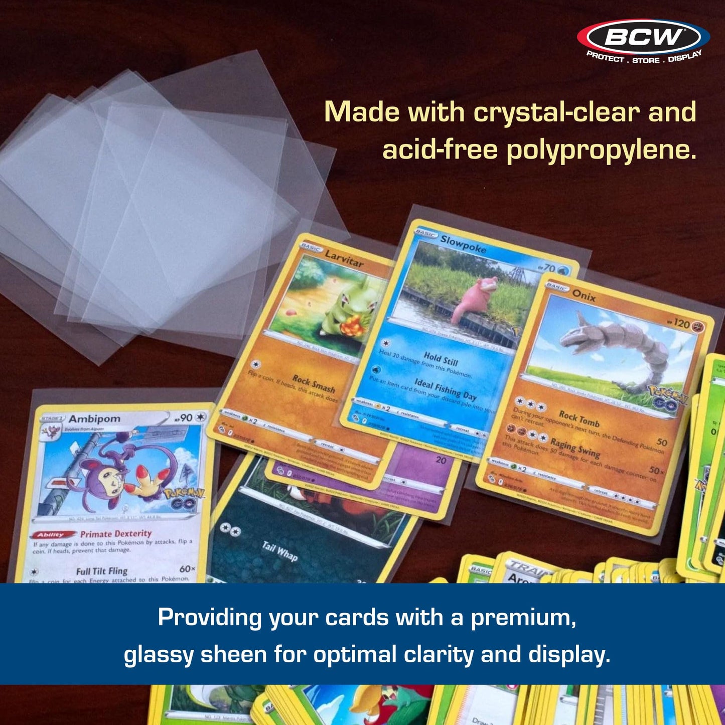 BCW Standard Card Sleeves - 2-5/8" x 3-5/8" - 3 Packs (300 Total) | Crystal Clear Acid-Free, Toploader | Trading Card Sleeves for Baseball