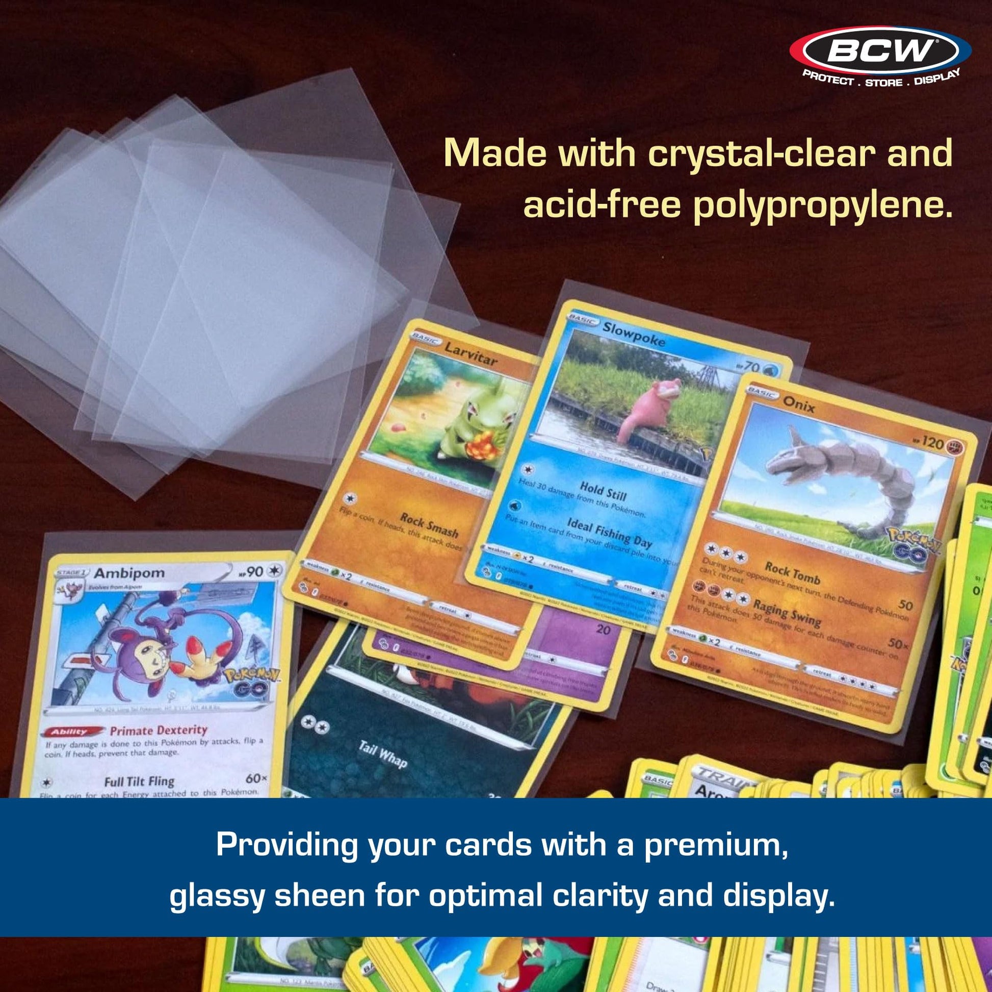 BCW Standard Card Sleeves - 2-5/8" x 3-5/8" - 3 Packs (300 Total) | Crystal Clear Acid-Free, Toploader | Trading Card Sleeves for Baseball