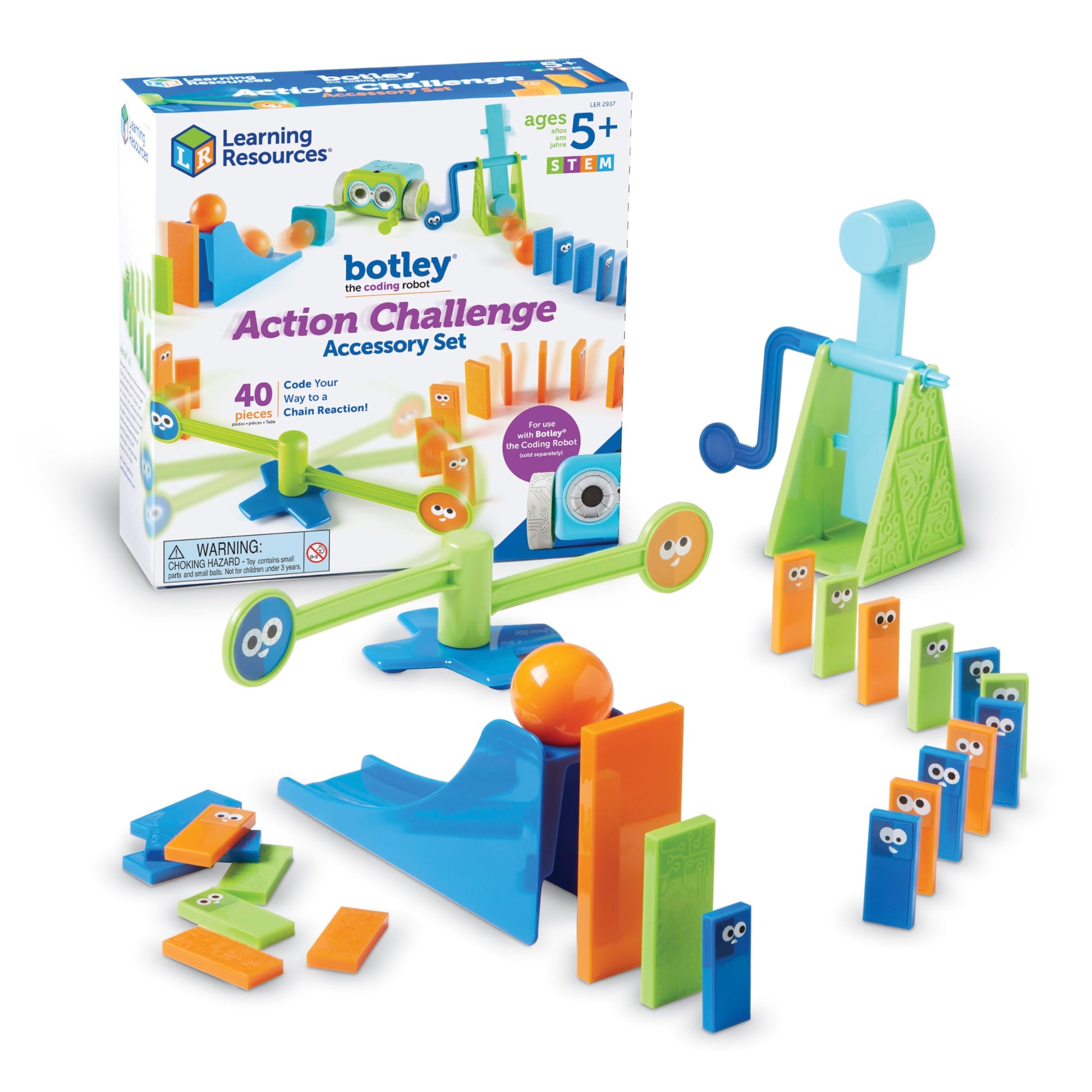 Learning Resources Botley Coding Robot Kit Action Challenge Set, Chain Reaction Game STEM Robot Accessory Pack for Coding Robots for Kids Ages 5