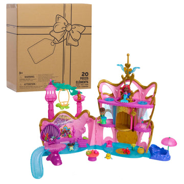 Disney Junior Ariel Deluxe Atlantica Palace Playset and 4-inch Figures, Lights and Sounds, 20-pieces, Kids Toys for Ages 3 Up by Just Play