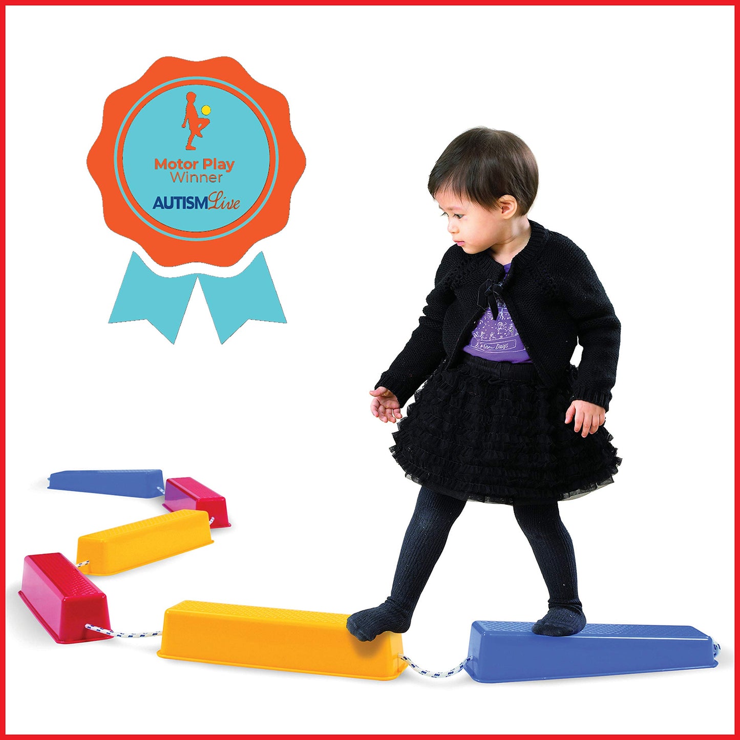 Edx Education Step-a-Logs - Supplies for Physical Play - Indoor and Outdoor - Exercise and Gross Motor Skills - Stackable - Build Coordination