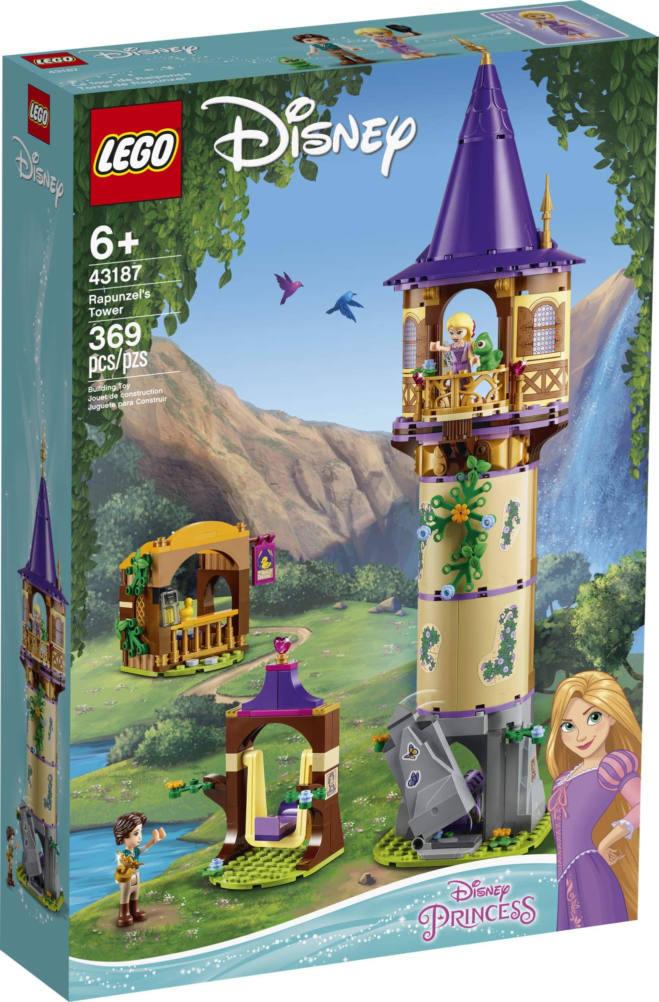 LEGO Disney Princess Rapunzel’s Tower 43187 Castle Building Toy Kit and Playset with 2 Mini-Dolls from Tangled Movie, Gift Idea for Kids, Girls and