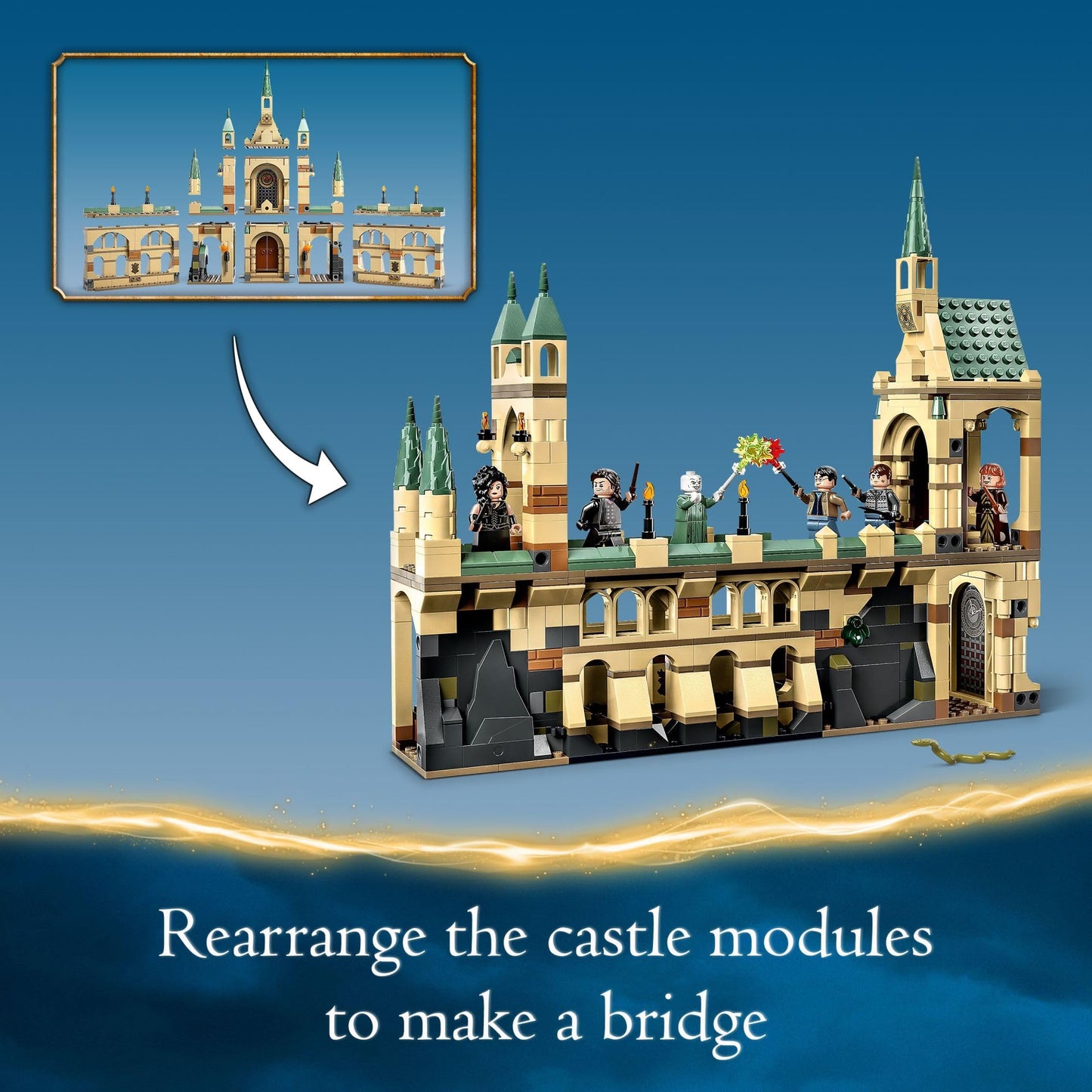 LEGO Harry Potter The Battle of Hogwarts Building Toy Set, Harry Potter Toy for Boys, Girls and Kids Ages 9+, Features a Buildable Castle Section