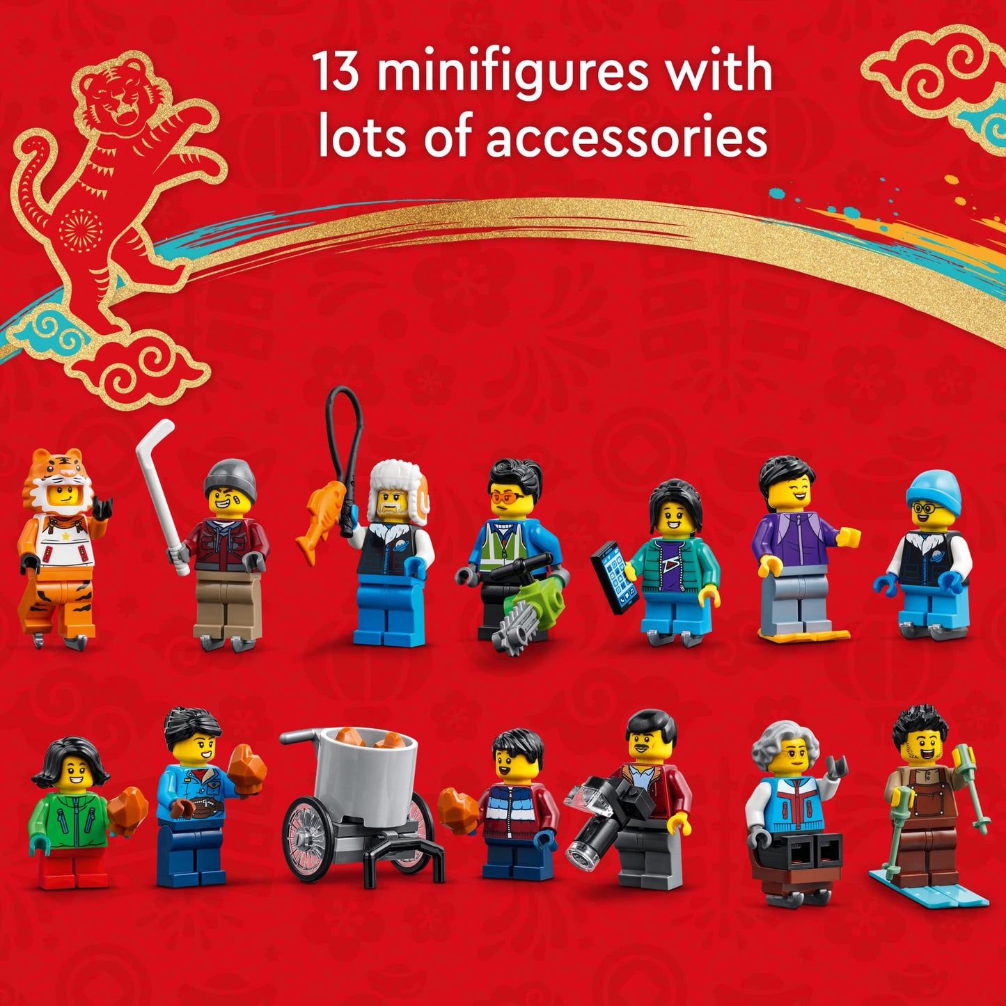 LEGO Lunar New Year Ice Festival 80109 Building Kit; Gift Toy for Kids Aged 8 and Up; Building Set Featuring a Detailed Winter Scene, Chun Ice
