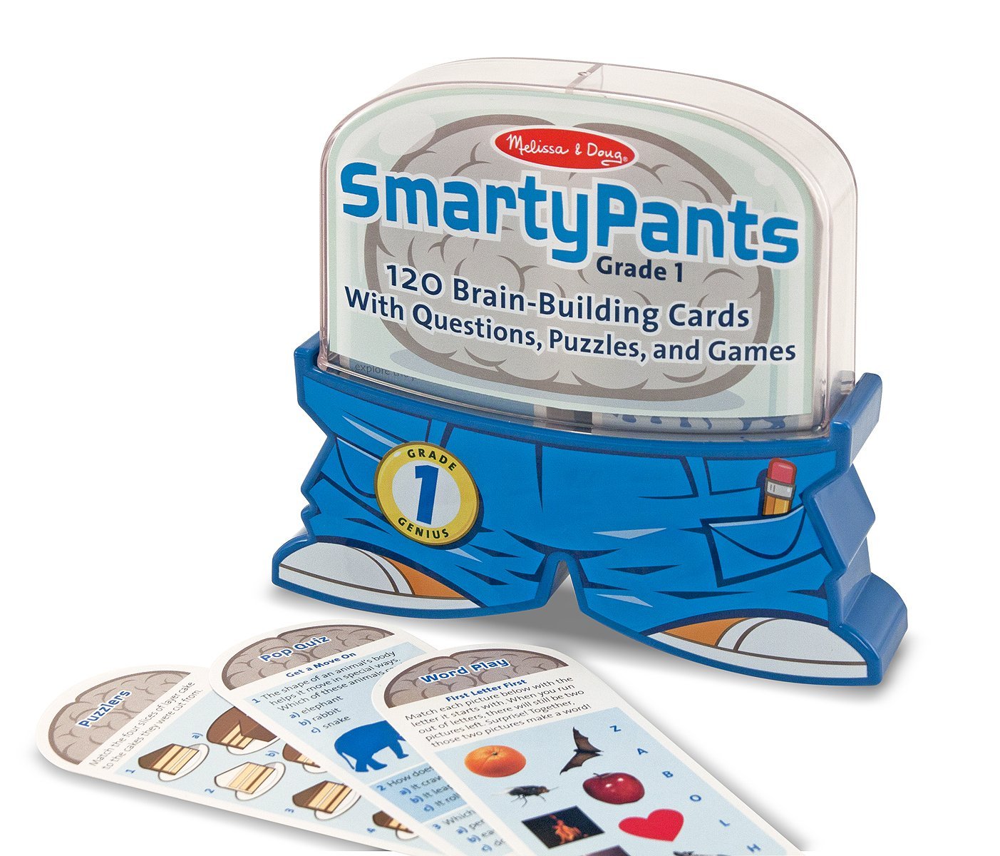 Melissa & Doug Smarty Pants 1st Grade Card Set - 120 Educational, Brain-Building Questions, Puzzles, and Games