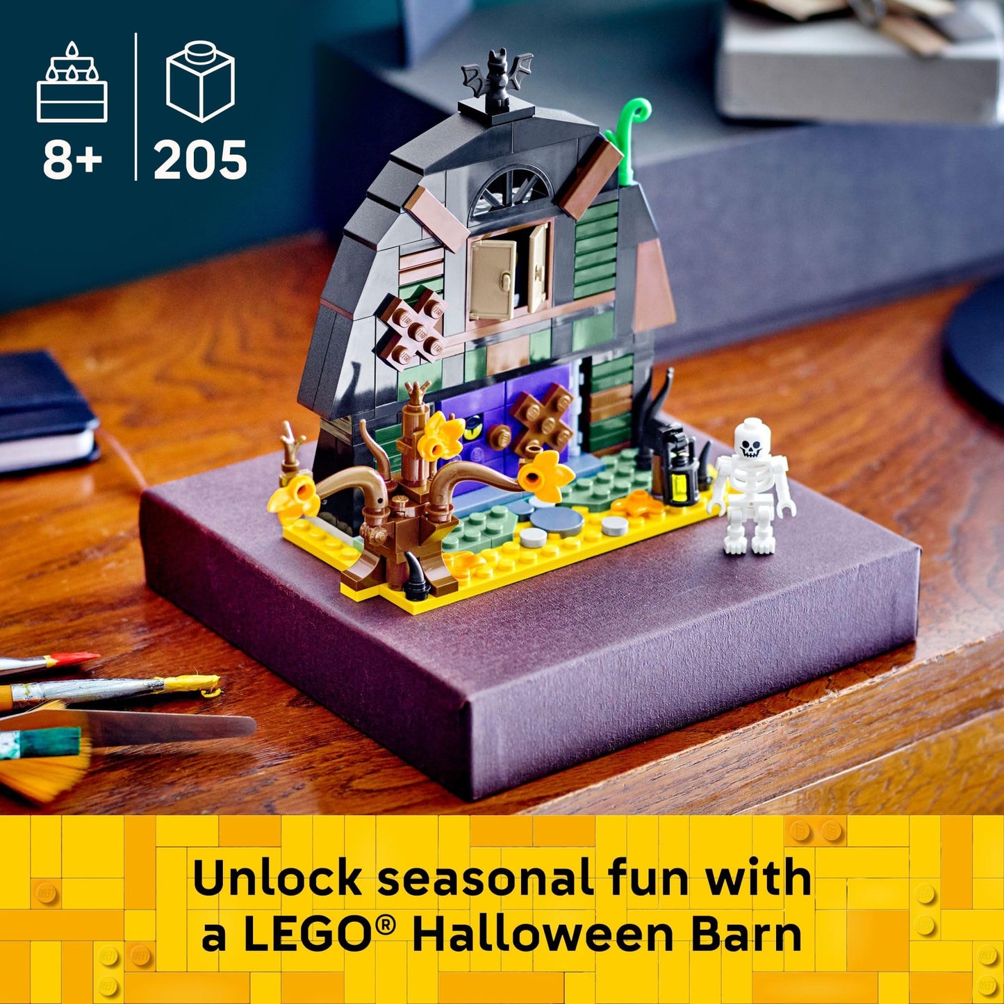 LEGO Halloween Barn Building Toy - Room Decor & Pretend Play Set for Boys & Girls, Ages 9+ - Halloween Toys & Crafts for Kids - Gift Idea - W/Scary