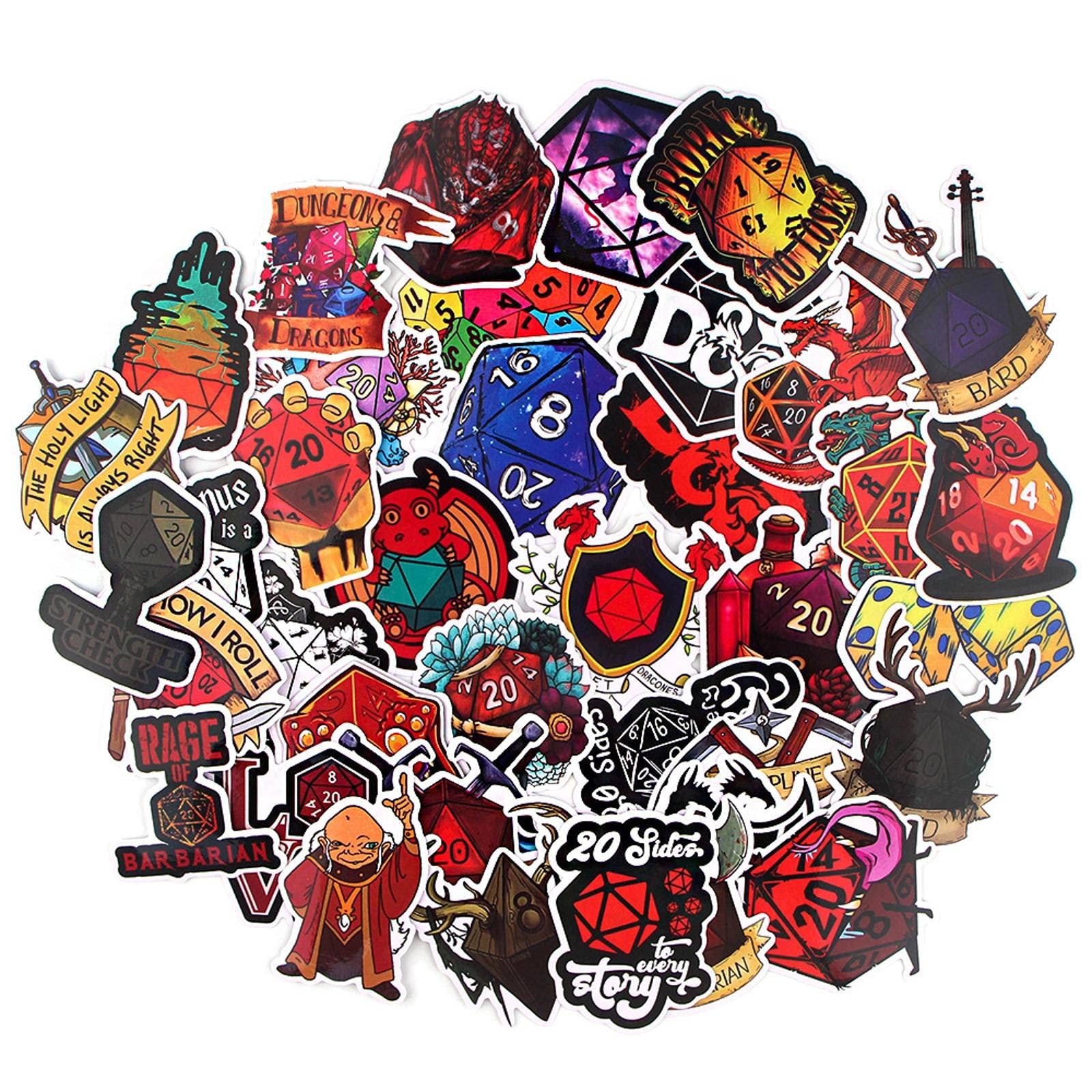 Dungeons and Dragons Cartoon Stickers There are 38 Cartoon Stickers That Can Be Put On Suitcases, Skateboards, Refrigerators, Laptops, and Graffiti