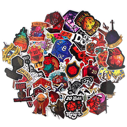 Dungeons and Dragons Cartoon Stickers There are 38 Cartoon Stickers That Can Be Put On Suitcases, Skateboards, Refrigerators, Laptops, and Graffiti