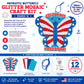 Fun Express USA Patriotic Butterfly Glitter Mosaic Craft Kit - Makes 12 - Fourth of July Crafts for Kids
