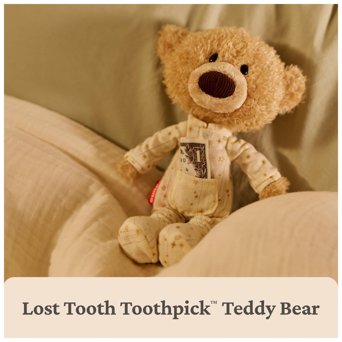 GUND Lost Tooth Toothpick 10-Inch Teddy Bear with Pajamas