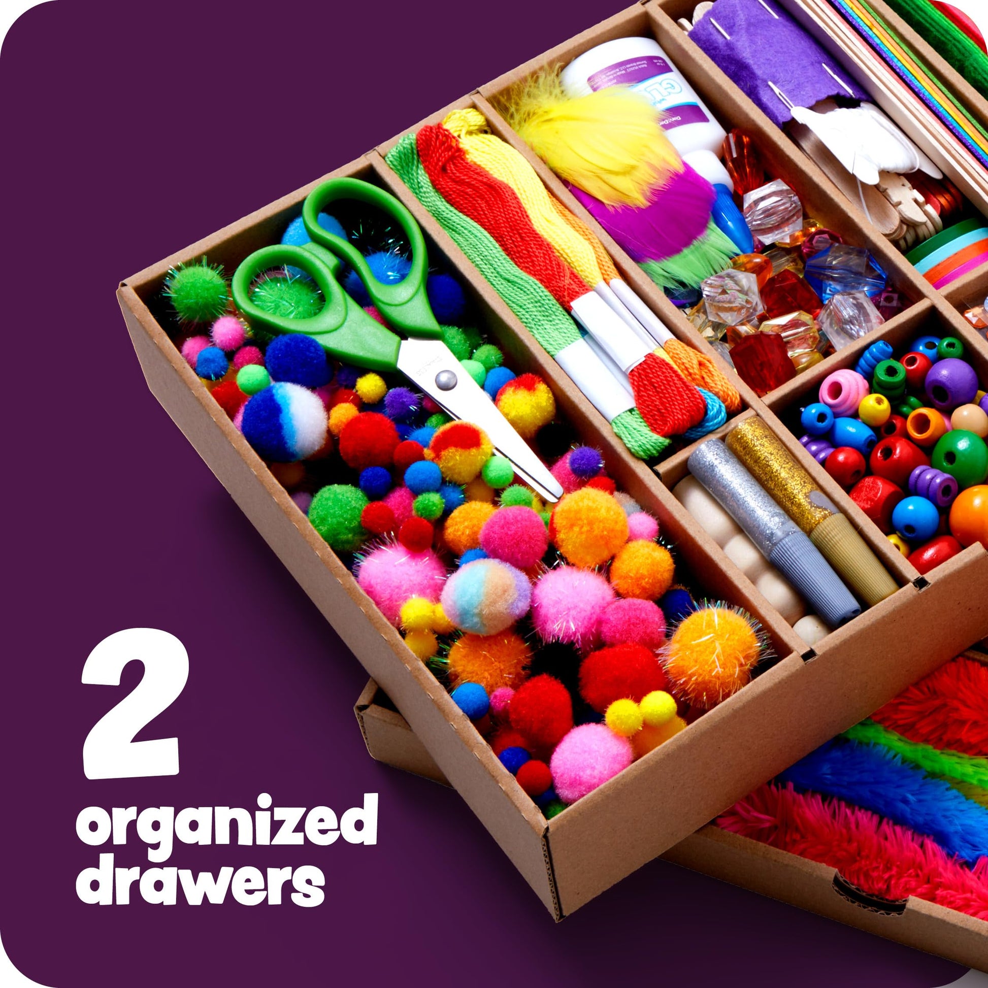 Dan&Darci Arts and Crafts Vault - Craft Supplies Kit in a Box - Birthday Gift for Kids Ages 4 5 6 7 8 9 10 11 & 12 Year Old Girls & Boys - Crafting