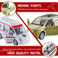 KIDAMI Die-cast Metal Toy Cars Set of 5, Openable Doors, Pull Back Cars Ambulance, Gift Pack for Kids (Official Car ?)